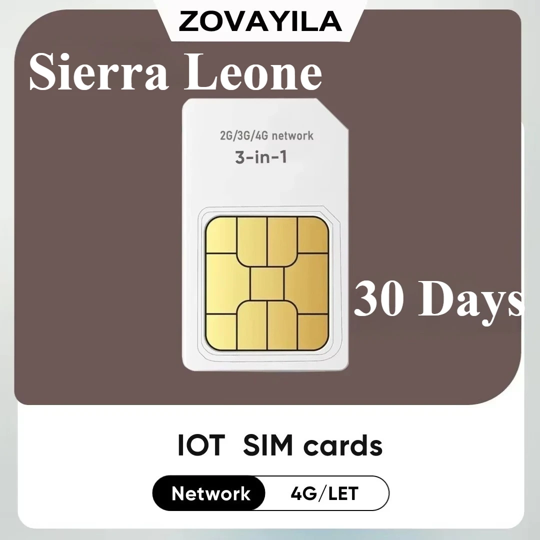 Sierra Leone Prepaid IoT M2M SIM Card 30MB 30‑Day Pure Data No Binding Contract Vehicle GPS Locator Senior Children Safety Watch