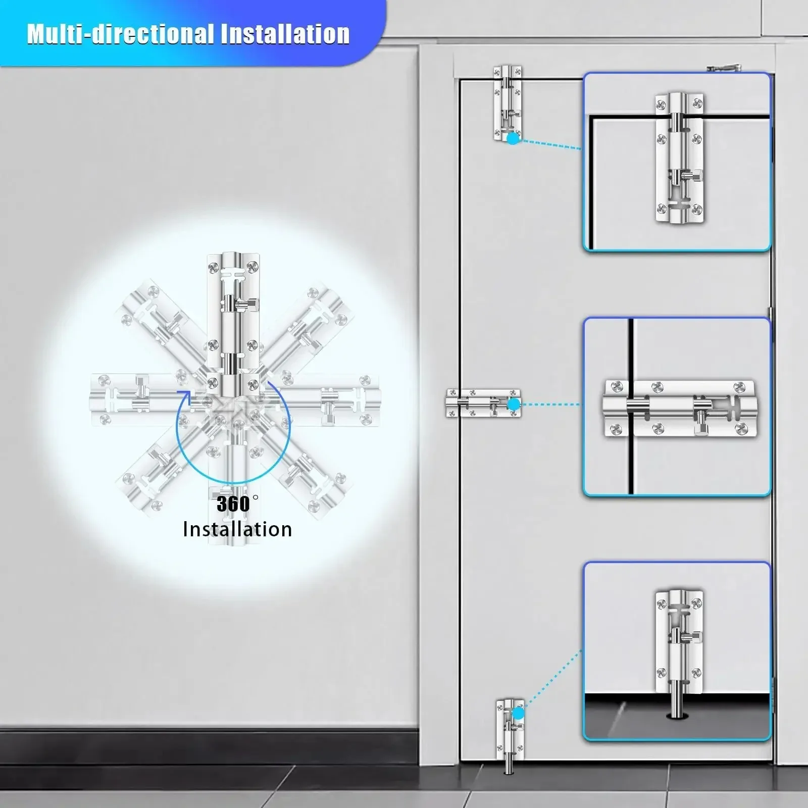 Parafuso longo de aço inoxidável prateado 304