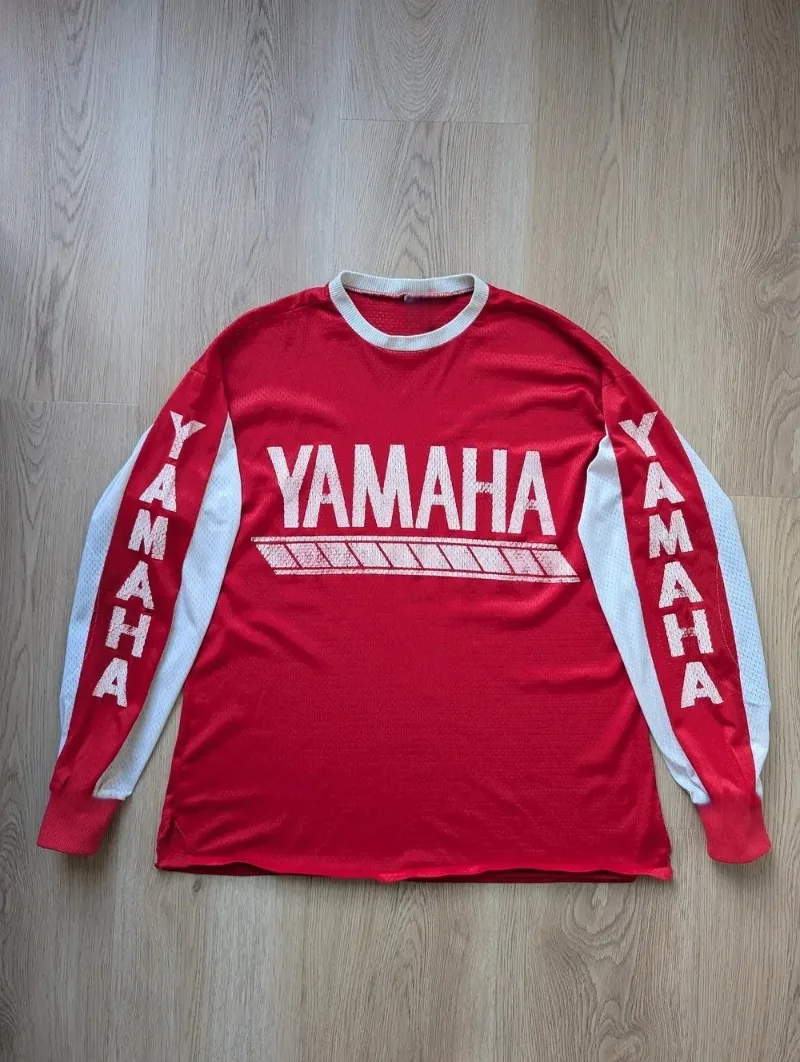 

Summer Fashion Trend of 2026 Yamaha Printed Red Long Sleeved T-shirt for Men and Women, Comfortable Motorcycle Riding Sportswear