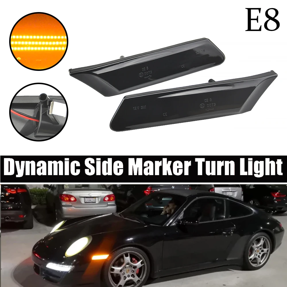 Car Blinker Indicator Light 2x For Porsche 987 Cayman Boxster 911 997 Carrera Turbo GT3 GT2 Dynamic LED Side Marker Turn Signal view 4