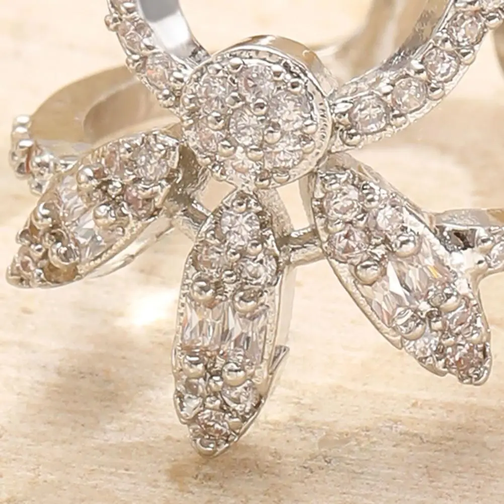 Reusable Nail Ring 3d Butterfly Nail Ring Set Detachable Flower Wing Manicure Caps Sparkling Cubic Zirconia Adjustable Jewelry