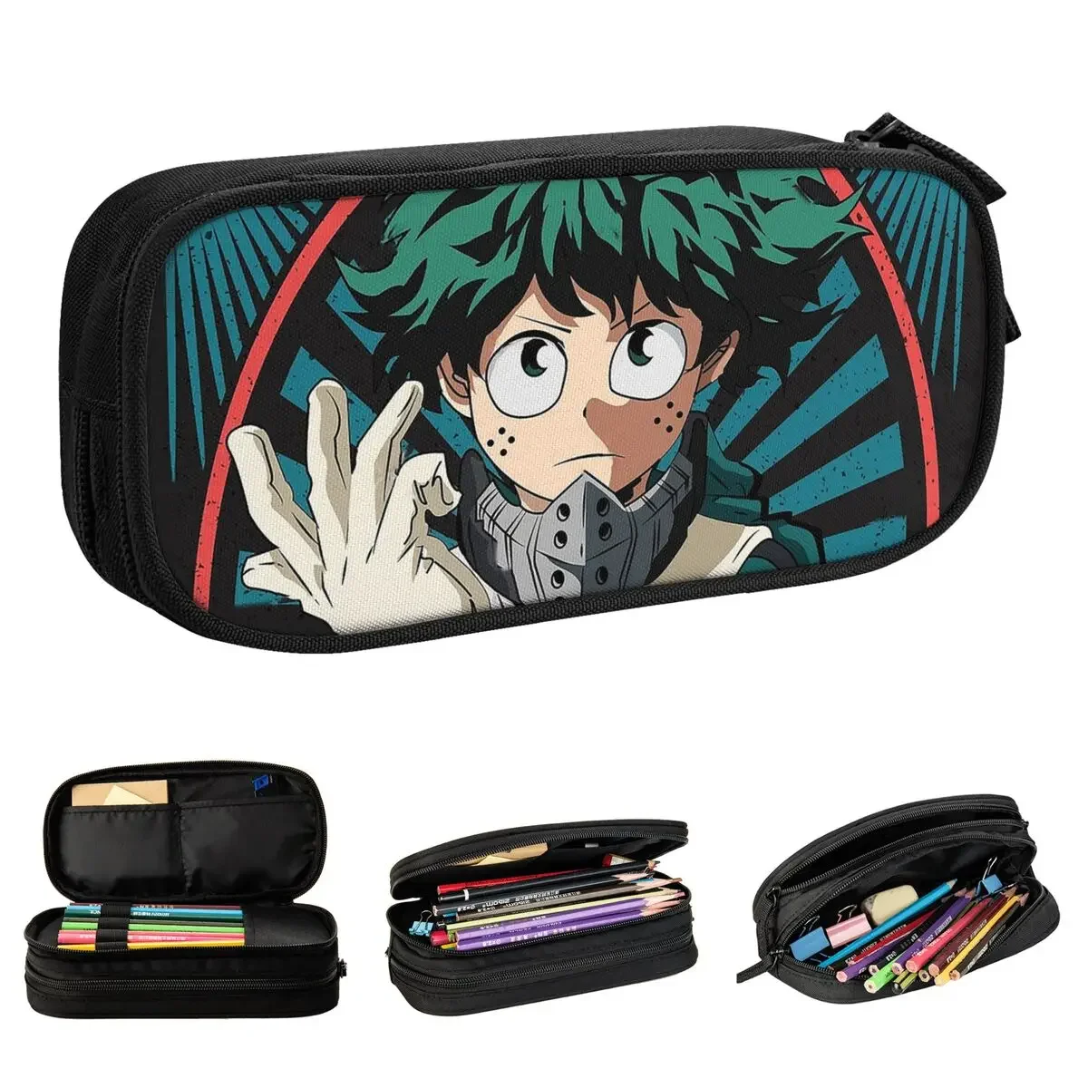 

New Deku Pencil Cases Boku No Hero Academia Pencil Box Pen Box Big Capacity Bag School Supplies Gift Stationery