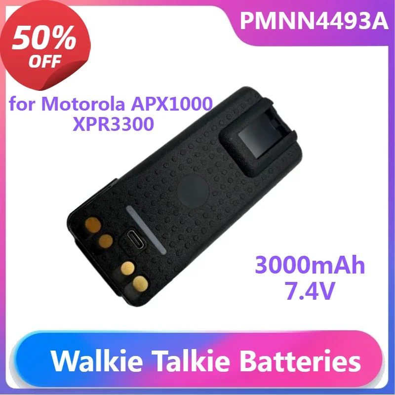 

PMNN4493A Li-ion Battery Type C Port for Motorola APX1000 XPR3300 XIR P8668 P6600i DP4400 HAM Radio
