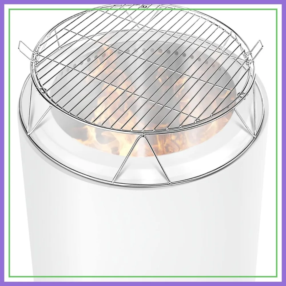 

Stainless Steel Fire Pit Stand & Grill Grate for 19.5'' Fire Pits, Outdoor BBQ Camping Cooking Accessory