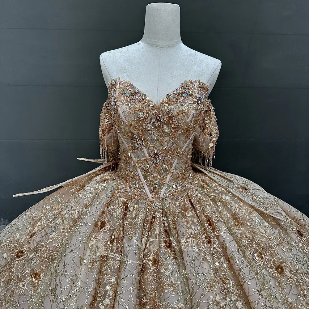 맞춤형 우아한 볼 가운 킨세아녜라 드레스 튤 프롬 생일 파티 가운 공식 행사 드레스 (15세 생일 드레스)