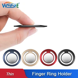 Rotatable Thin Magnetic Finger Ring Phone Holder 360 Degree Round Smartphone Socket Metal Car Stand Grip Telephone Accessories