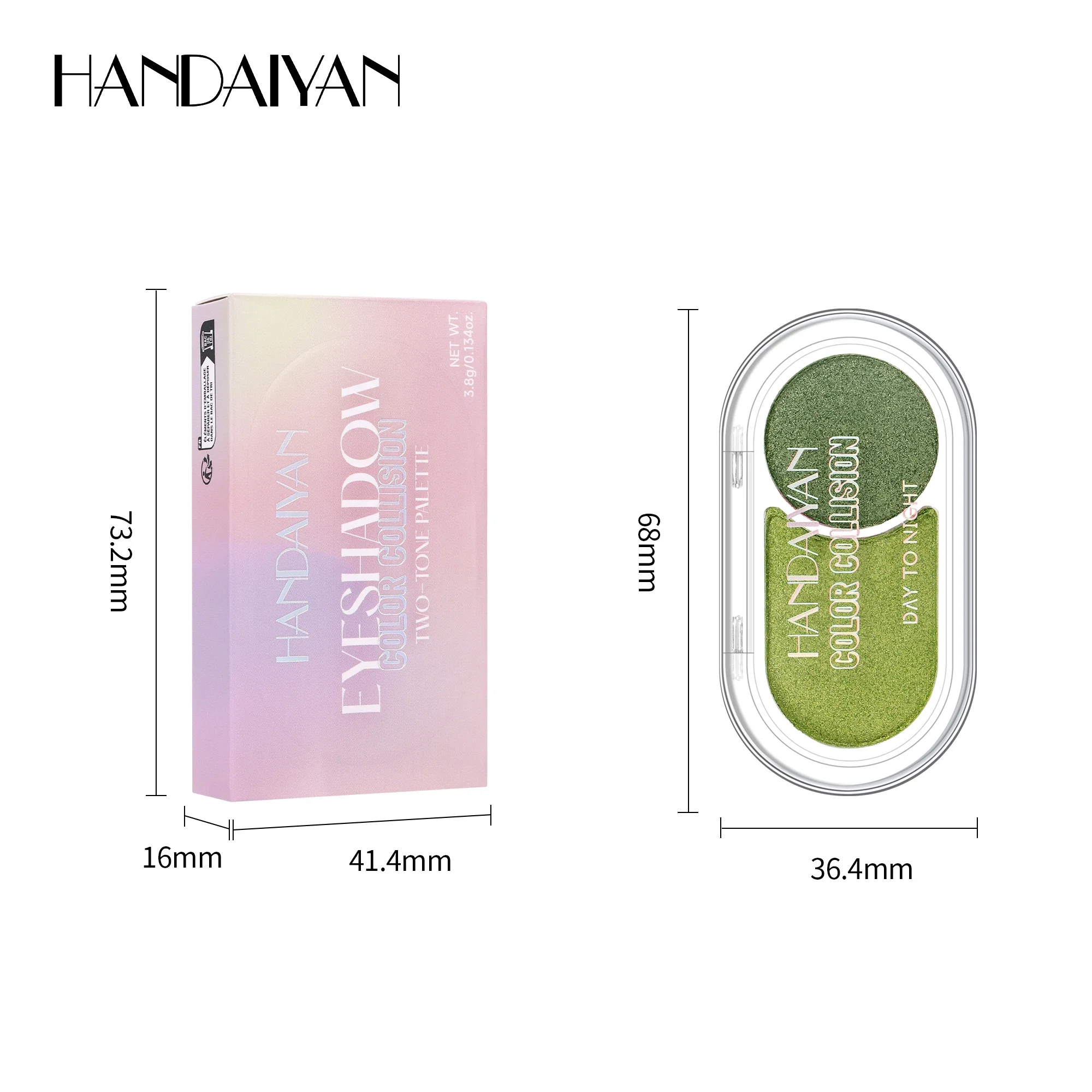 2色パールアイシャドウパレット 防水・防汚・長時間キープ・なめらかシマーメイク