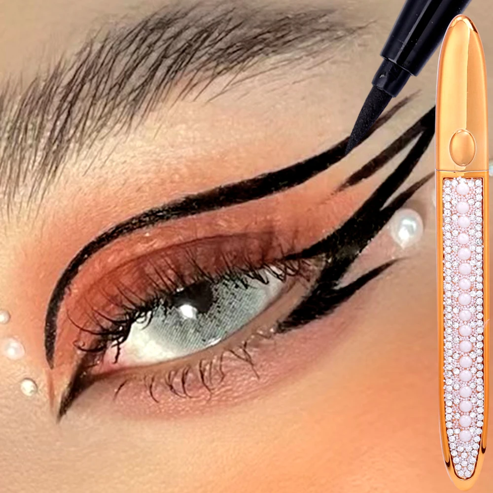 Self Adhesive Eyelashes Eyeliner Pencil 2 in 1 Waterproof Quick Drying Lasting No Glue Non Magnetic Lash Sticking Eye Liner Pen