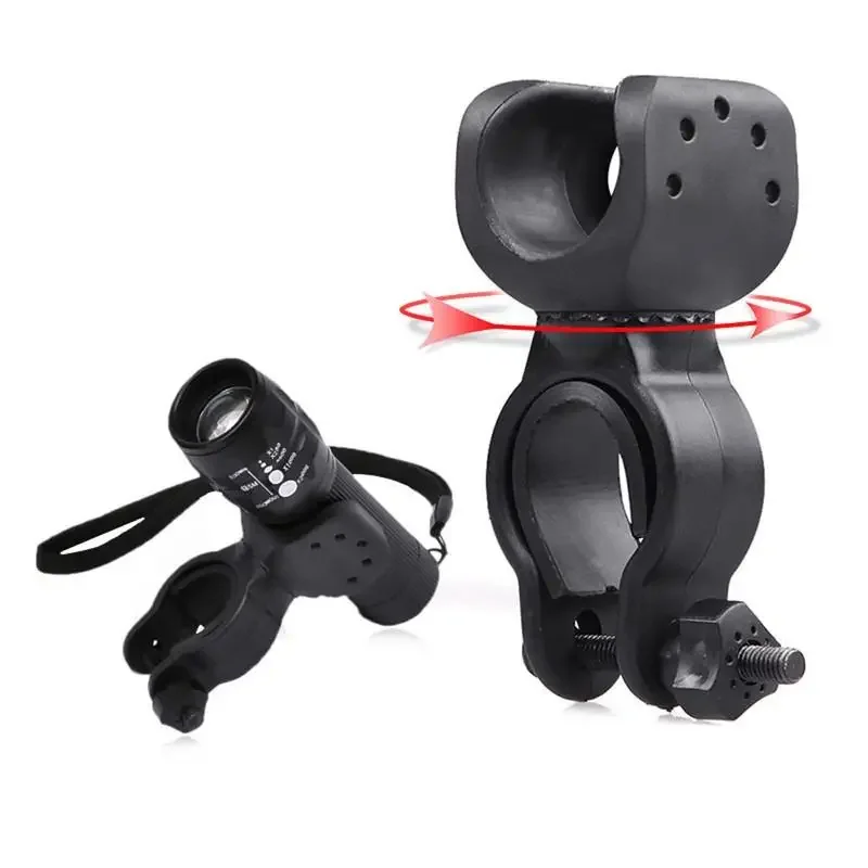 Torch Clip Bicycle Front Lamp Holder Flashlight with Anti-skid Rubber Waterproof  Accessories