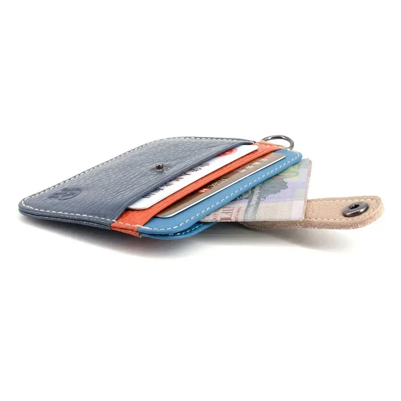 Genuine Leather Credit Card Holder for Men Luxury Designer Women's Wallet Portable Short Slim Cardholder Purses Gifts