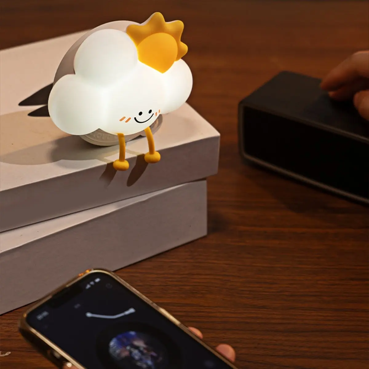 

Индукционный настенный светильник BABQ с магнитным креплением, зарядкой и мягким светом, ночник с датчиком облаков для спальни и декора комнаты