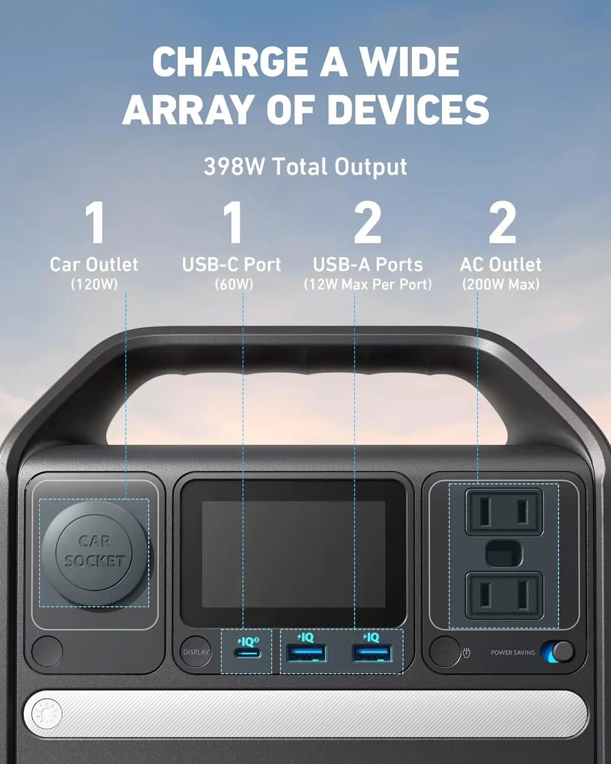 Anker 521 Portable Power Station, Solar Generator 256Wh with 100W Solar Panel, LiFePO4 Battery Pack, 200W 6-Port PowerHouse, 2 A