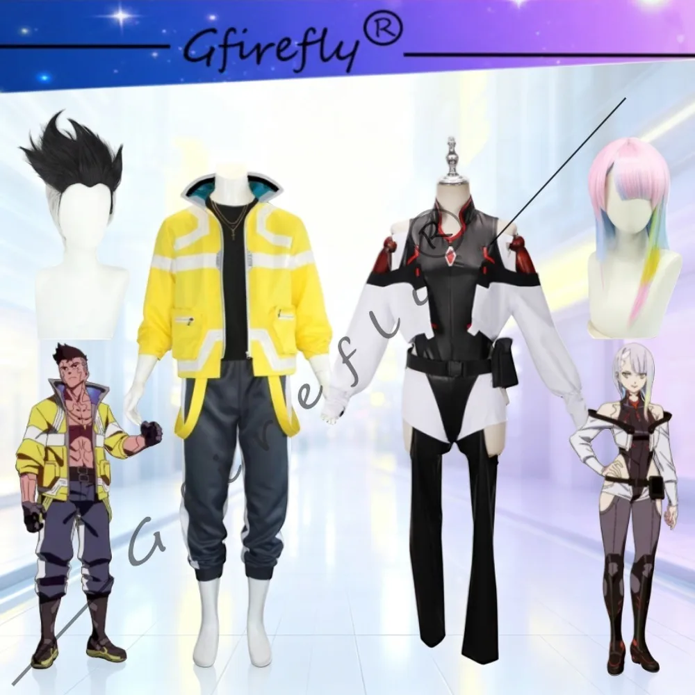 Cyberpunk: Edgerunners David Lucy Cosplay Costume with Wig Accessories Anime Sci-Fi Role-Play Wear for Comic Con Themed Events