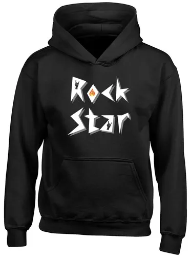 Rock Star Kids Hoodie Drums Guitar Rock n Roll Heavy Metal Boys Girls Gift Top --Tin Sign