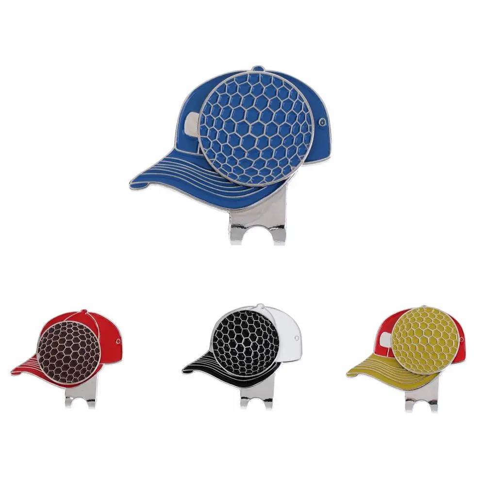 

Козырек для гольфа/зажим для шляпы с магнитным съемным маркером для мяча, карманный размер