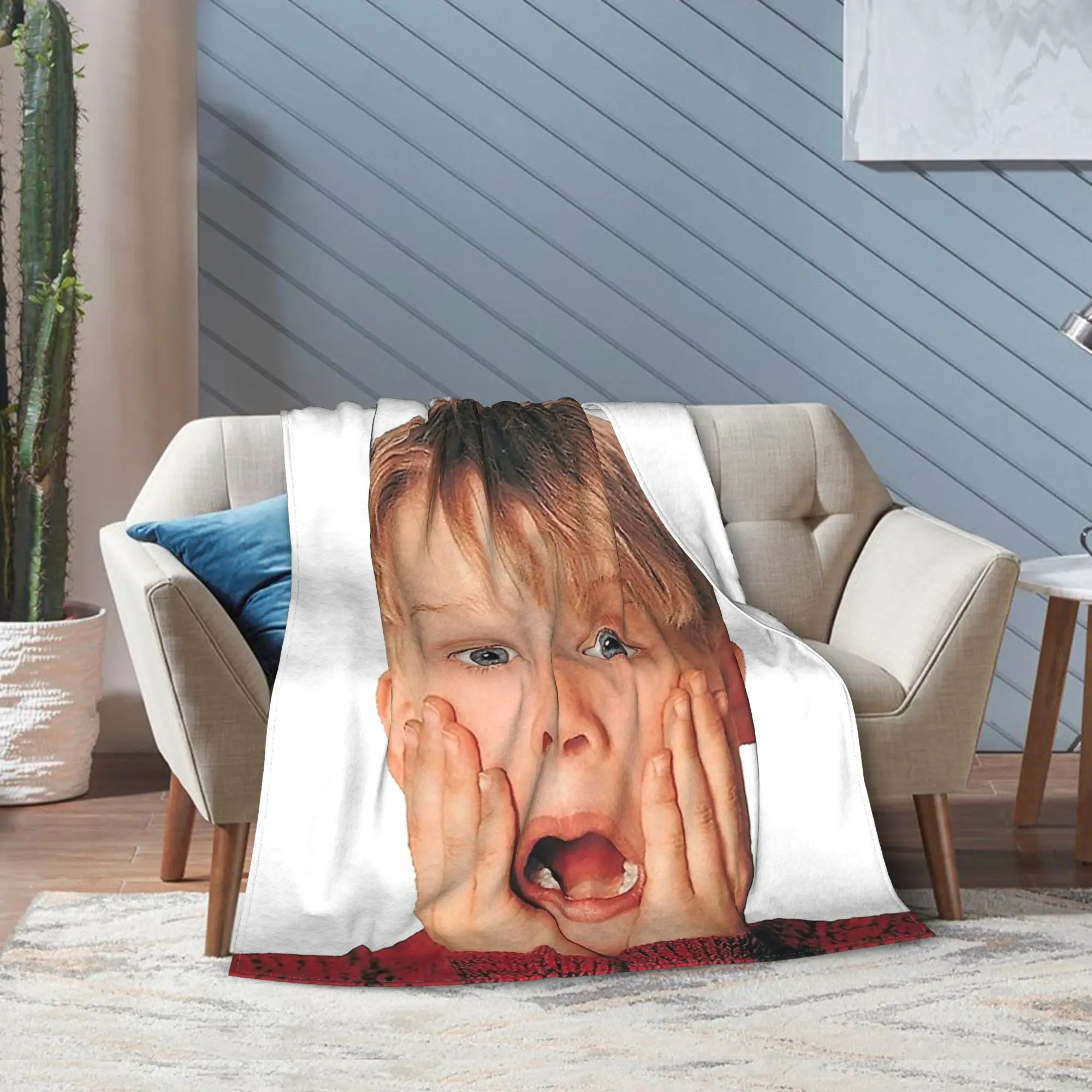 كيفن مكاليستر آه البطانيات الصوف الديكور عيد الميلاد المنزل وحده لينة رمي البطانيات للسرير غرفة نوم أفخم رقيقة لحاف #5