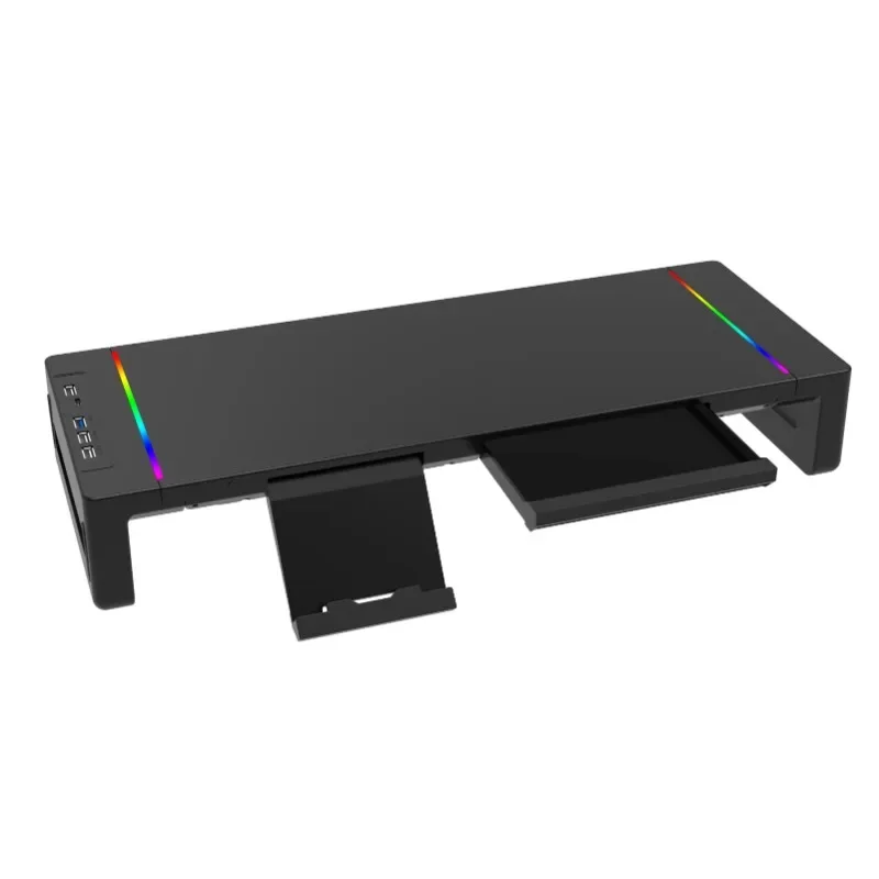 Desktop computer monitor heightening rack multi-function USB expansion lantern desktop storage display base