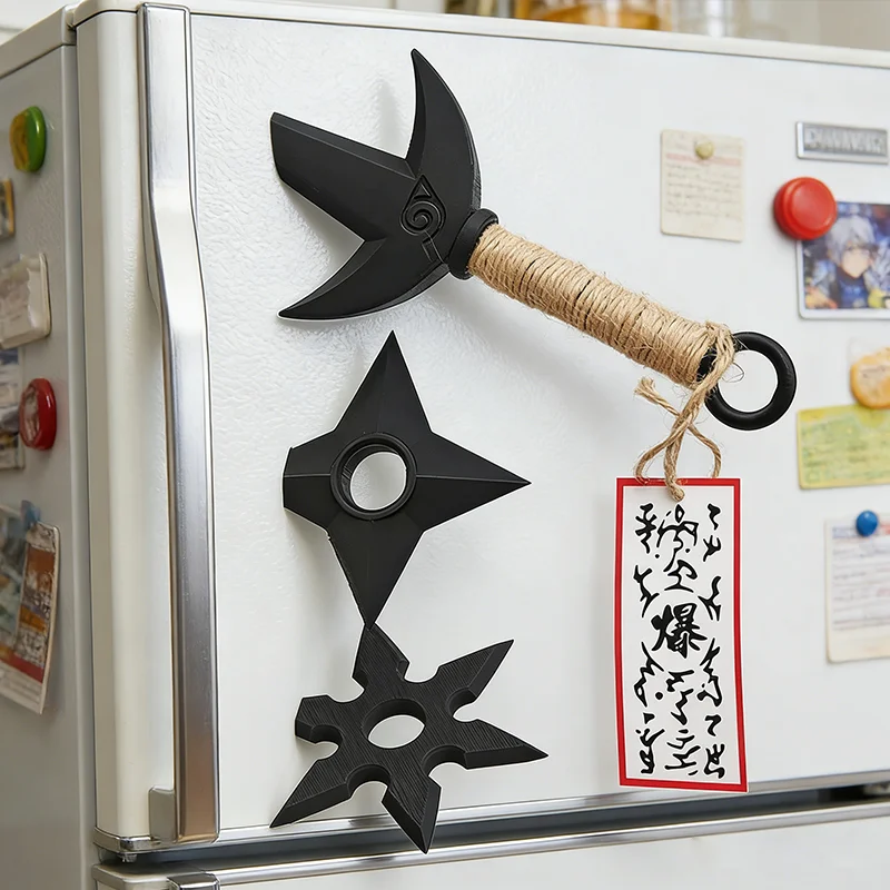 Heißer Anime Ninja Kunai Kühlschrankmagnet Spielzeug Cartoon Cosplay Requisiten PVC Shuriken Modell Dekoration Kühlschrankmagnete Spielzeug Geschenk – Detail 3