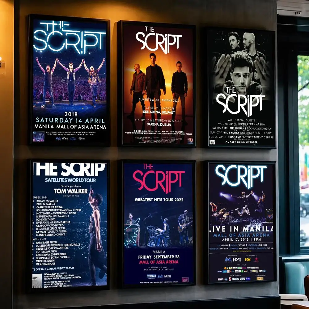 band T-The Script-T Poster Removable Wall Sticker for Home Cafe Bar Office Interior Decor