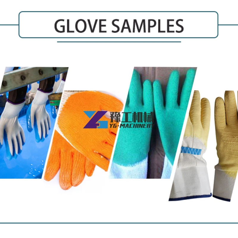 Máquina automática de luvas de trabalho/proteção de trabalho, látex cirúrgico/exame/máquina de imersão de luvas, linha de produção