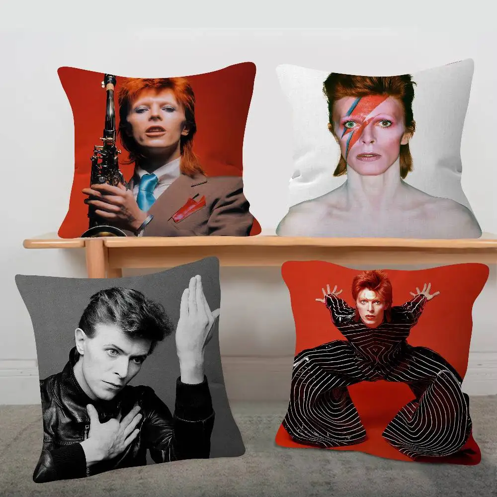 Singer David Bowie Cute Cartoon L Game Cushion Cover Pillowcase Upholstery Sofa Throw Pillow Home Decor Pillowcas