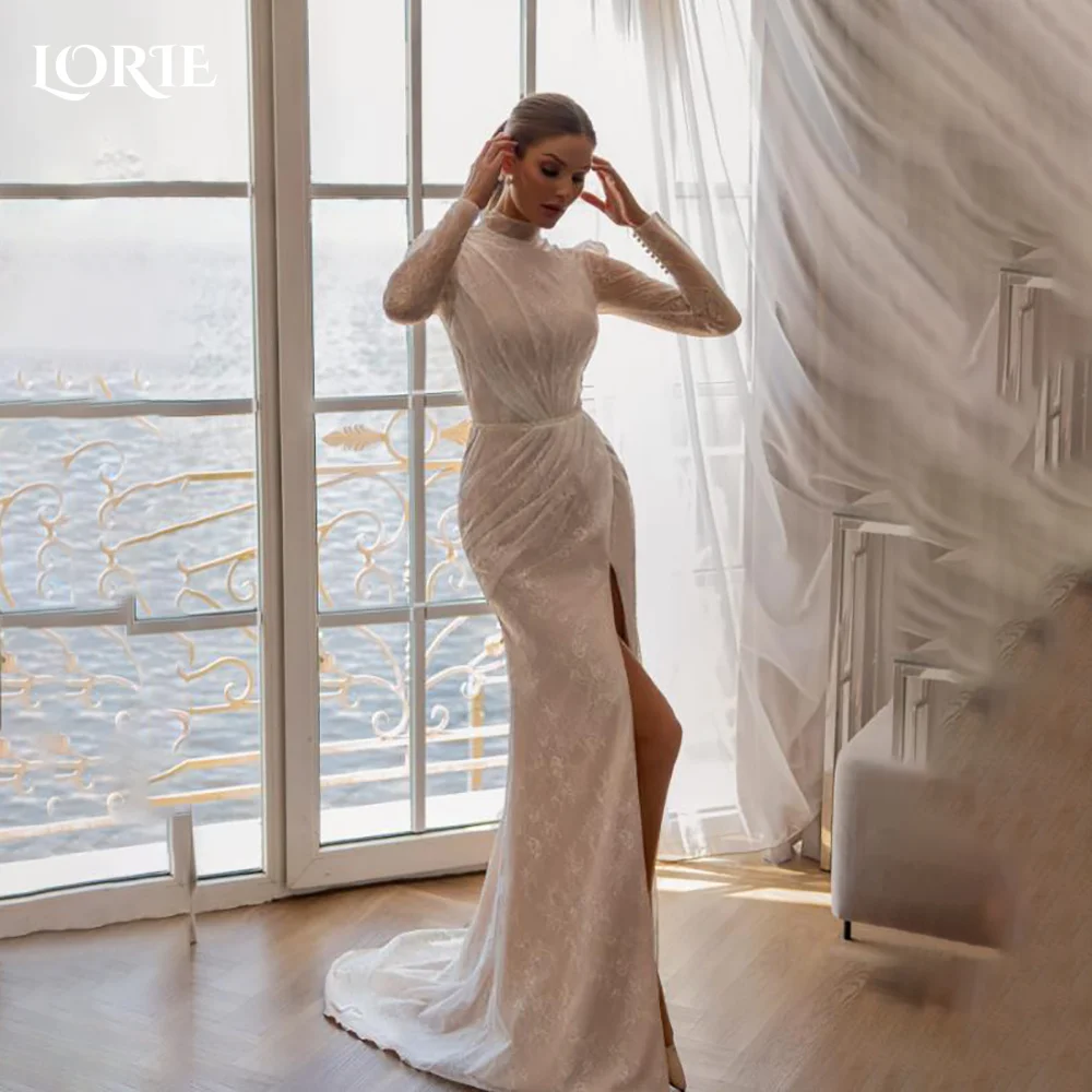 

Свадебное платье LORIE Halter Mermaid с плиссировкой, высоким воротником, открытой спиной, на заказ