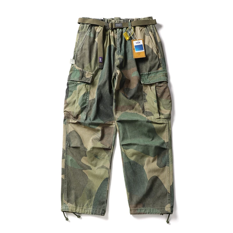 

Men Camouflage Joggers Pants Cotton Casual Cargo Pant Men Streetwear Wide Leg Function Paratrooper Pants Cityboy Baggy Trouser