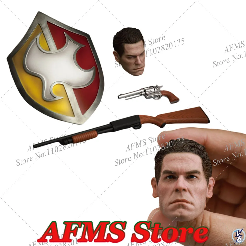 

SOOSOOTOYS 1/6 SSH-004 Мужская солдатская голова Джона, скульптура, щит, ружье, револьвер, боевые аксессуары, подходят для 12-дюймовой экшн-фигурки, тело