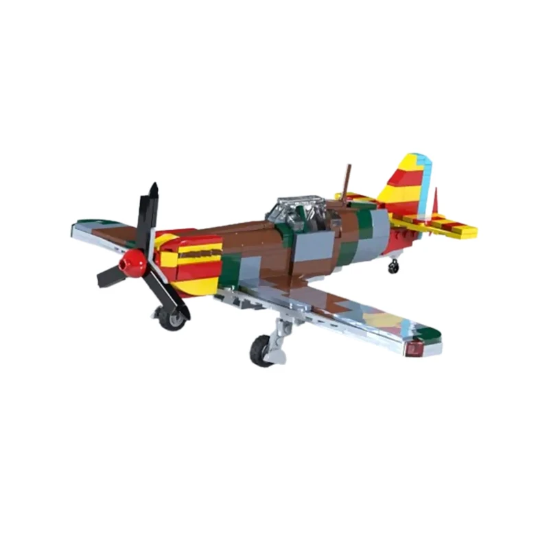D.520 French Fighter Plane Model MOC Building Bricks War Equipment Modular Technology Gifts Holiday Assemble Children Toys Suit