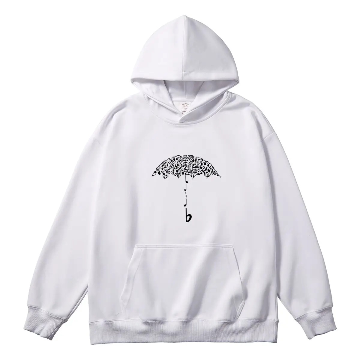 Women Sweatshirt Oversized Women's Hoodies Musical Note Graphic Hooded Pullover Female Classic Autumn Thick Sportswear