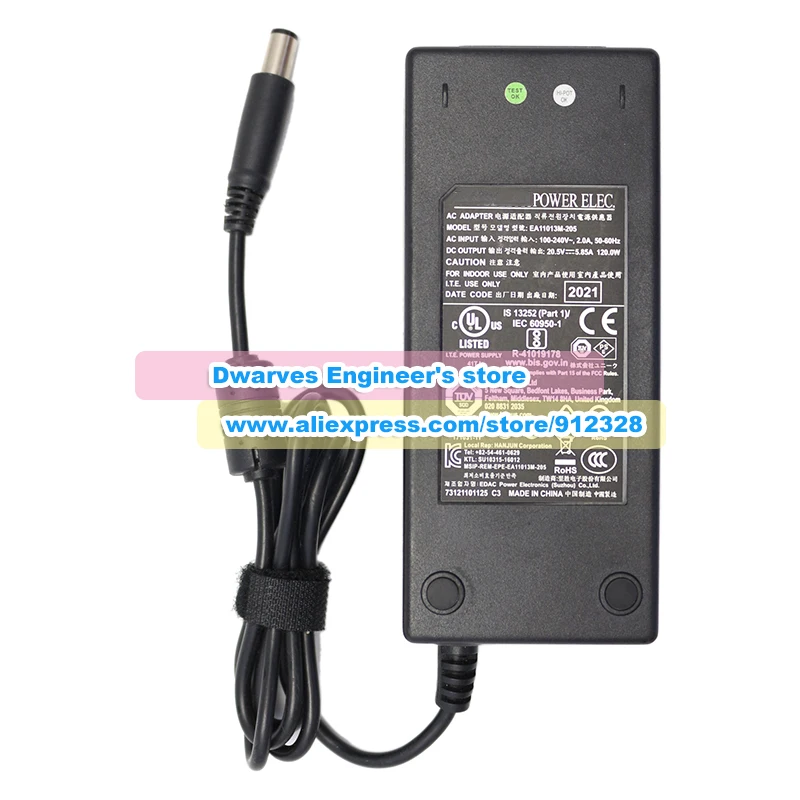 حقيقي EDAC EA11013M-205 محول التيار المتردد 20.5 فولت 5.85A 120 واط شاحن لمحطة إرساء أبل M1 Targus Dock 180euz
