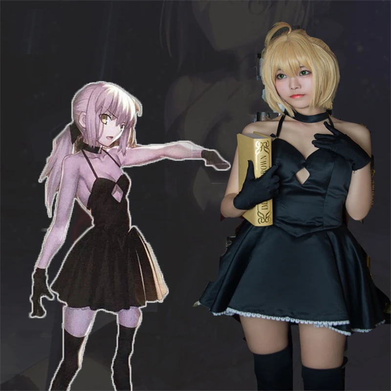 

Black Saber Dress Fate Stay Night Cosplay Artoria Anime Casual Dresses Halloween Costumes For Women Party Performance Carnival