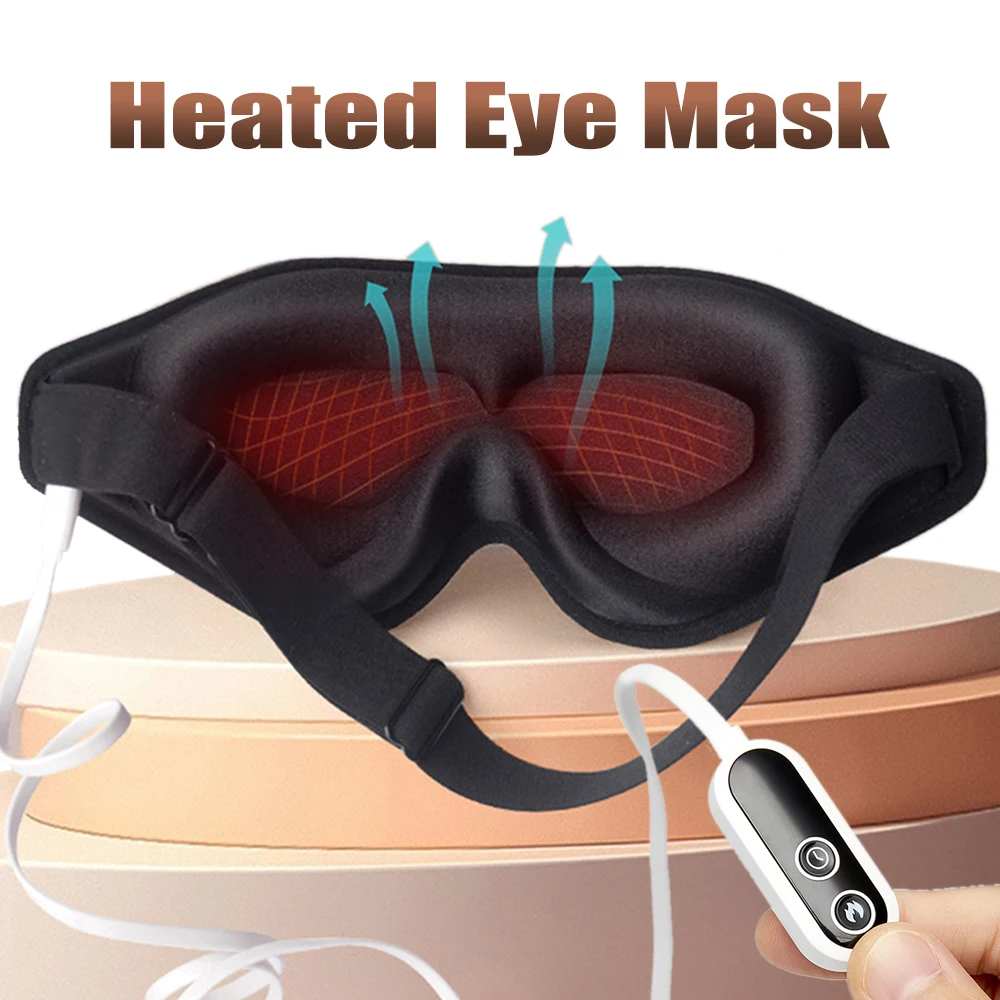 Electric Heated Eye Mask Heating Eye Patch 3D Sleeping Mask Warm Eyeshade Hot Compress Eyes Pad Dry Eyes Fatigue Relief Steamer