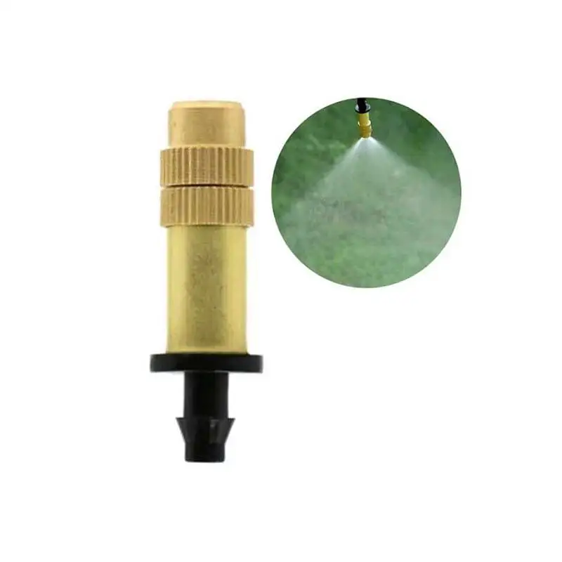10Pcs Outdoor Misting Cooling System Garden Irrigation Watering Brass Atomizer Adjustable Garden Micro Sprinklers