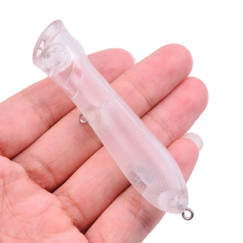 Novo Isca Artificial Flutuante Rígida de Plástico Não Pintada Poppers Killer 8.2cm 10g para Arremesso Longo, Realista, para Pesca de Robalo e Perca em Água Doce