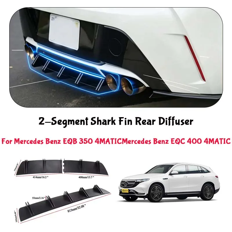 For Mercedes Benz EQC 400 4MATIC Shark Fin Rear Diffuser Split Chassis Spoiler Auto Aerodynamic Parts Aerodynamic Modification