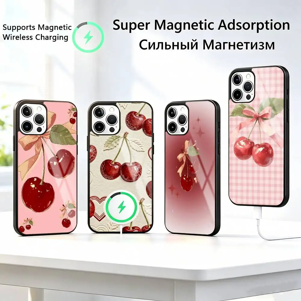 

AbstracLuxury Wine R-Red Cherry Phone Case For iPhone17,16,15,14,13,12,11 Plus,Pro Compatible with magnetic wireless charging