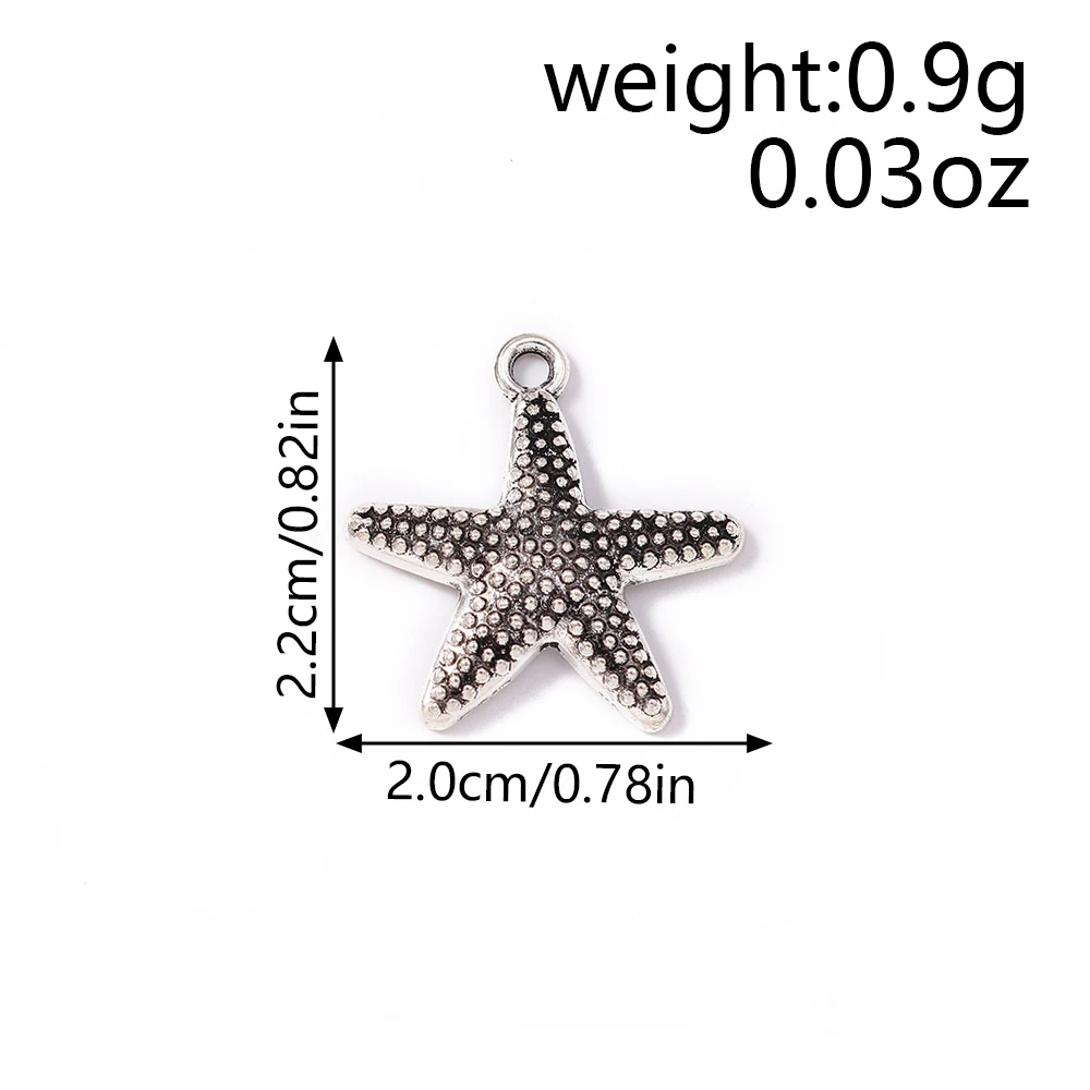Leslie 10 Stück/Set Legierung Meereslebewesen Muschel Hummer Seestern Anhänger für Armbänder Halsketten DIY Handgemachter Schmuck Zubehör – Detail 1