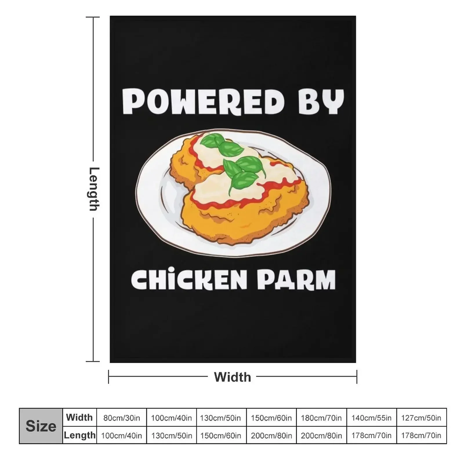 Italian Foodie Parmesan Powered By Chicken Parm design Throw Blanket Large Thin Furrys Custom Flannels Loose Blankets