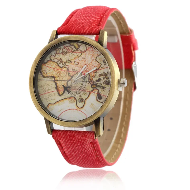 Maps Version Strap Watches Men and Women of The Vintage Canvas Strap Female Clock Dress Gift Reloj Hombre Horloges Relógio