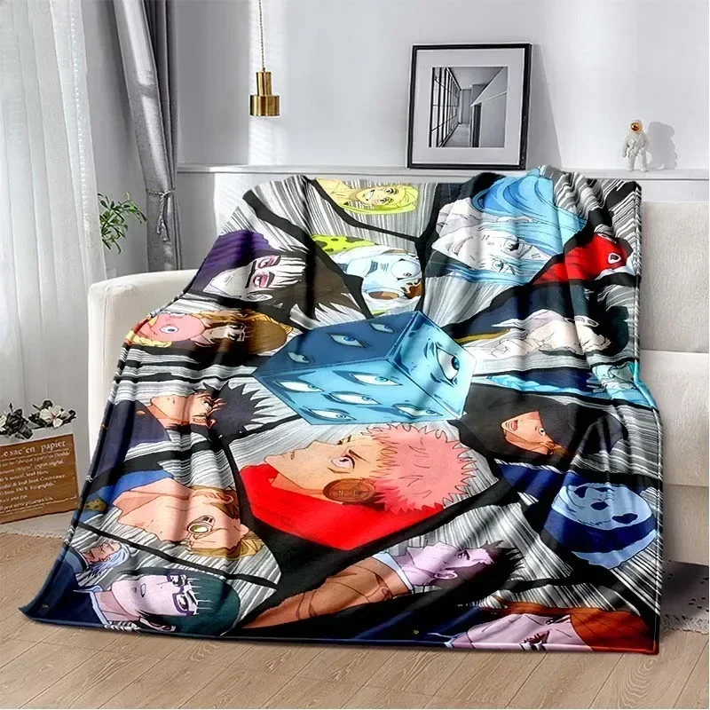 3D Print J-Jujutsu-K- Kaisen Anime Pattern Flannel Blanket,Multi-purpose Holiday Gift Blanket Warm And Soft Blankets All Seasons