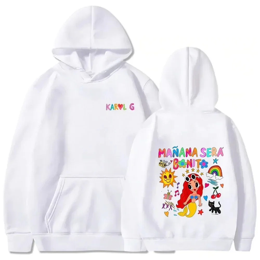 Hip Hop Karol G Mana Sera Bonito con Hearth Sudadera con capucha moda música Retro sudadera Manana Sera Bonito camisa Linda Karol G Sudadera con capucha