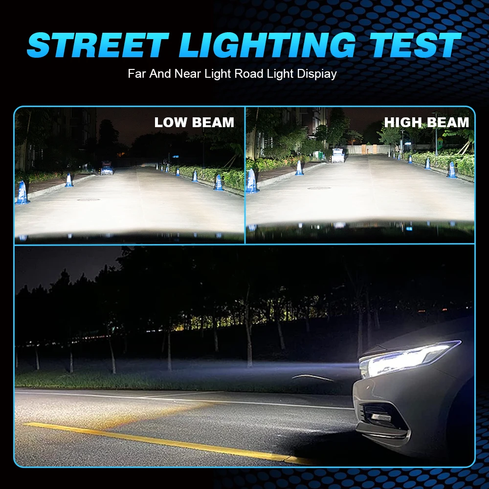 NLpearl 2.5 Inch 120W Bi Led Projector Lens Led Light for H4 H7 9005 9006 Car Headlight Bulb Hi/Low Beam Retrofit Kits Turbo Fan