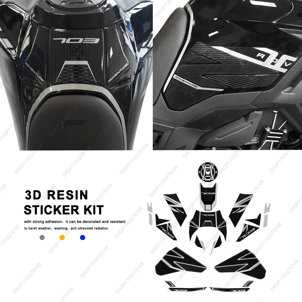 

703F New 3D Gel Epoxy Sticker Kit Motorcycle Tank Pad Protection Stickers Waterproof Decorative Decal For Zontes 703F 2025