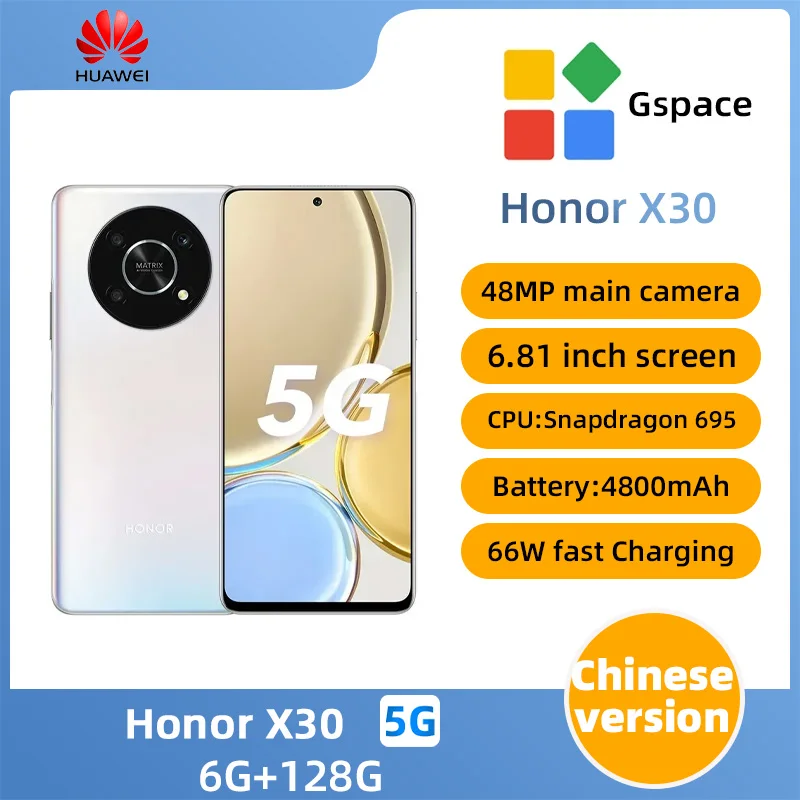 HONOR X30 5g Smartphone 6.81inch 120Hz Snapdragon 695 66W Super Charing 4800mAh  Android 11 Mobile phone original used phone