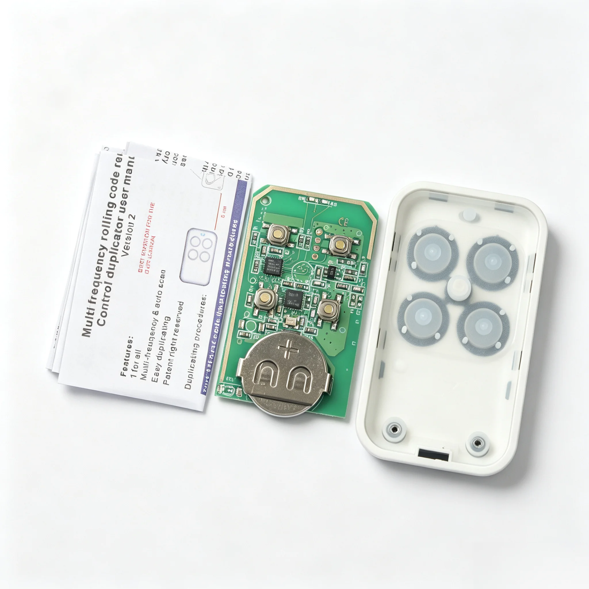 4‑Button Multi‑Frequency Remote Duplicator 280‑868MHz, Universal Cloning Key Fob for Garage Door Gate Opener,  Fixed & Rolling