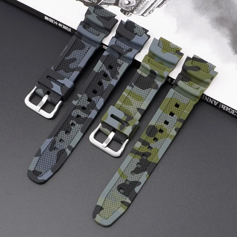 Camouflage Watch Strap For Casio AQ-S810W AE-1200/1300/SGW-300 W-S200H W-800H W-216H W-735H F-108WH W-215 AEQ-110W Silicone Band