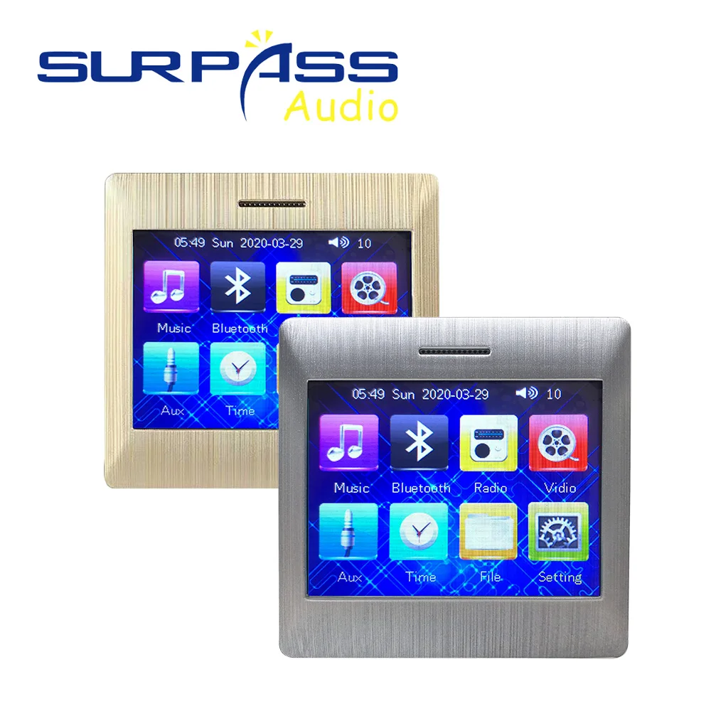 Mini Bluetooth Wall Amplifier 4CH Digital Audio Home Theater Background Music System Bathroom Frameless Stereo Ceiling Speaker