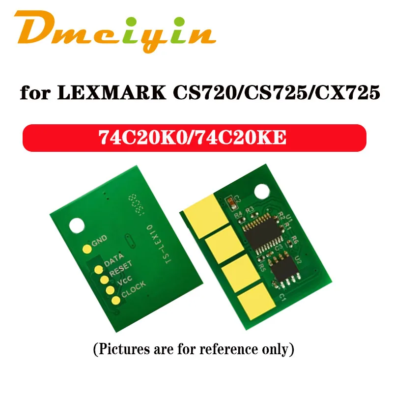 74C20K0/74C20KE 74C20C0 74C20M0 74C20Y0 74C2SK0/74C2SKE 74C2SC0 74C2SM0 74C2SY0 Toner Chip for LEXMARK CS720/CS725/CX725