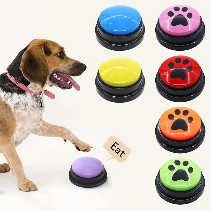 Dog Cat Communication Buttons Voice Recording Button for Pet Training Buzzer 30 Second Record Playback Interactive Pet Toys